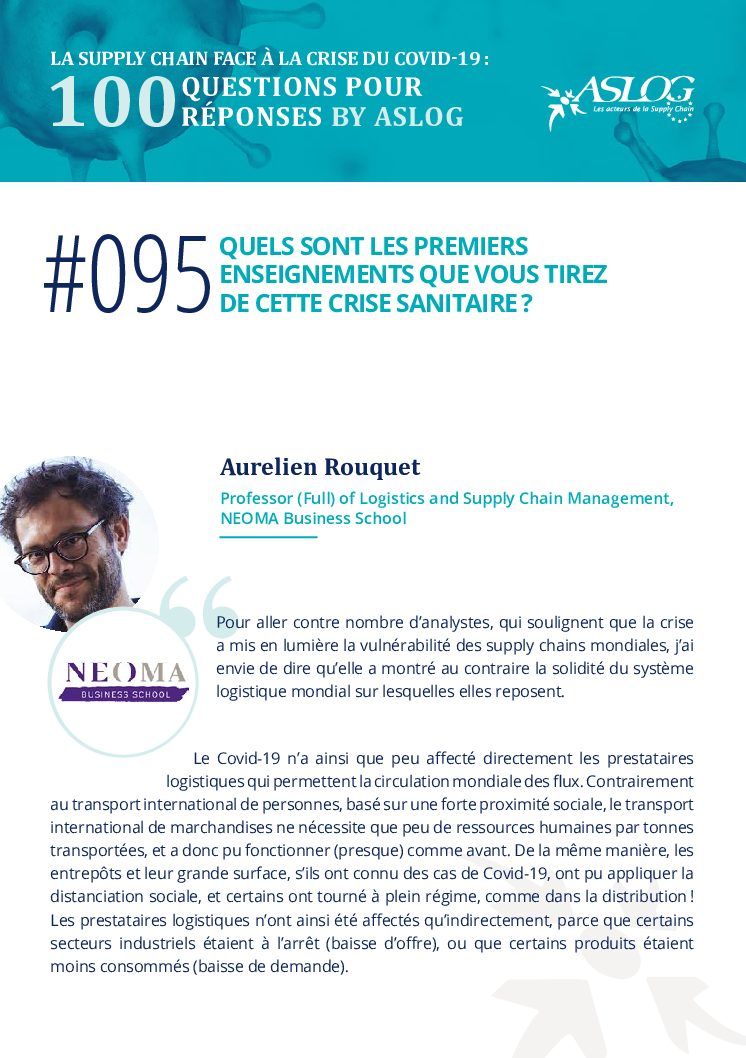 #095 What are the first lessons you learn from this health crisis by Aurélien Rouquet from NEOMA Business School?