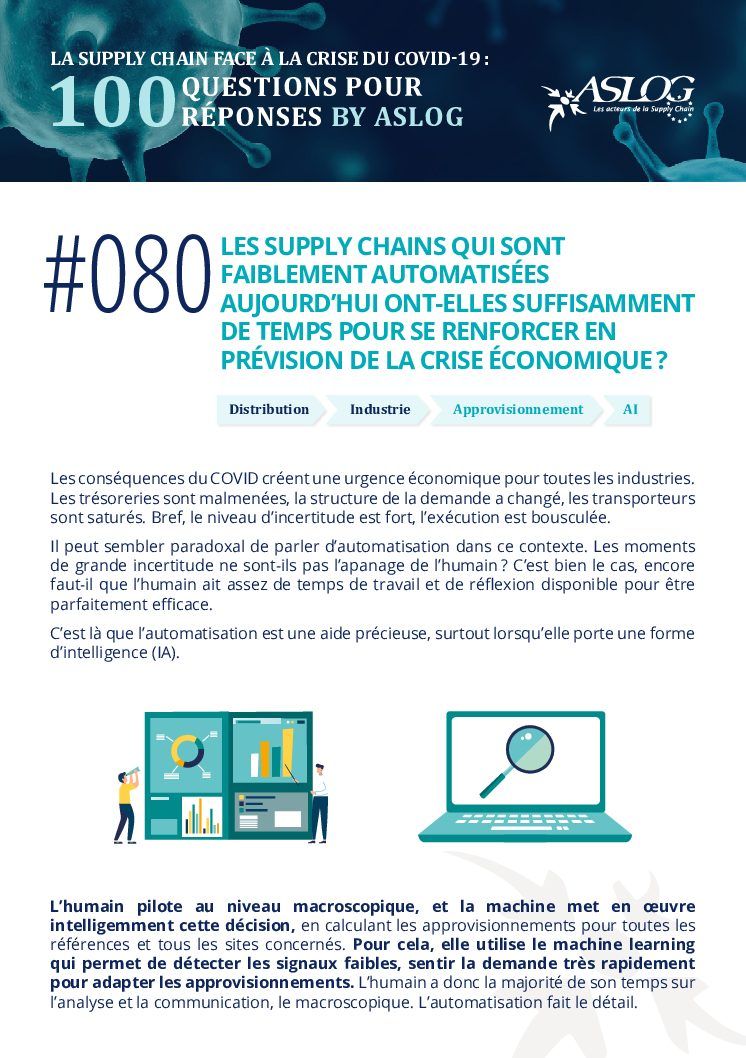 #080 Les Supply Chains qui sont faiblement automatisées aujourd’hui ont-elles suffisamment de temps pour se renforcer en prévision de la crise économique ?