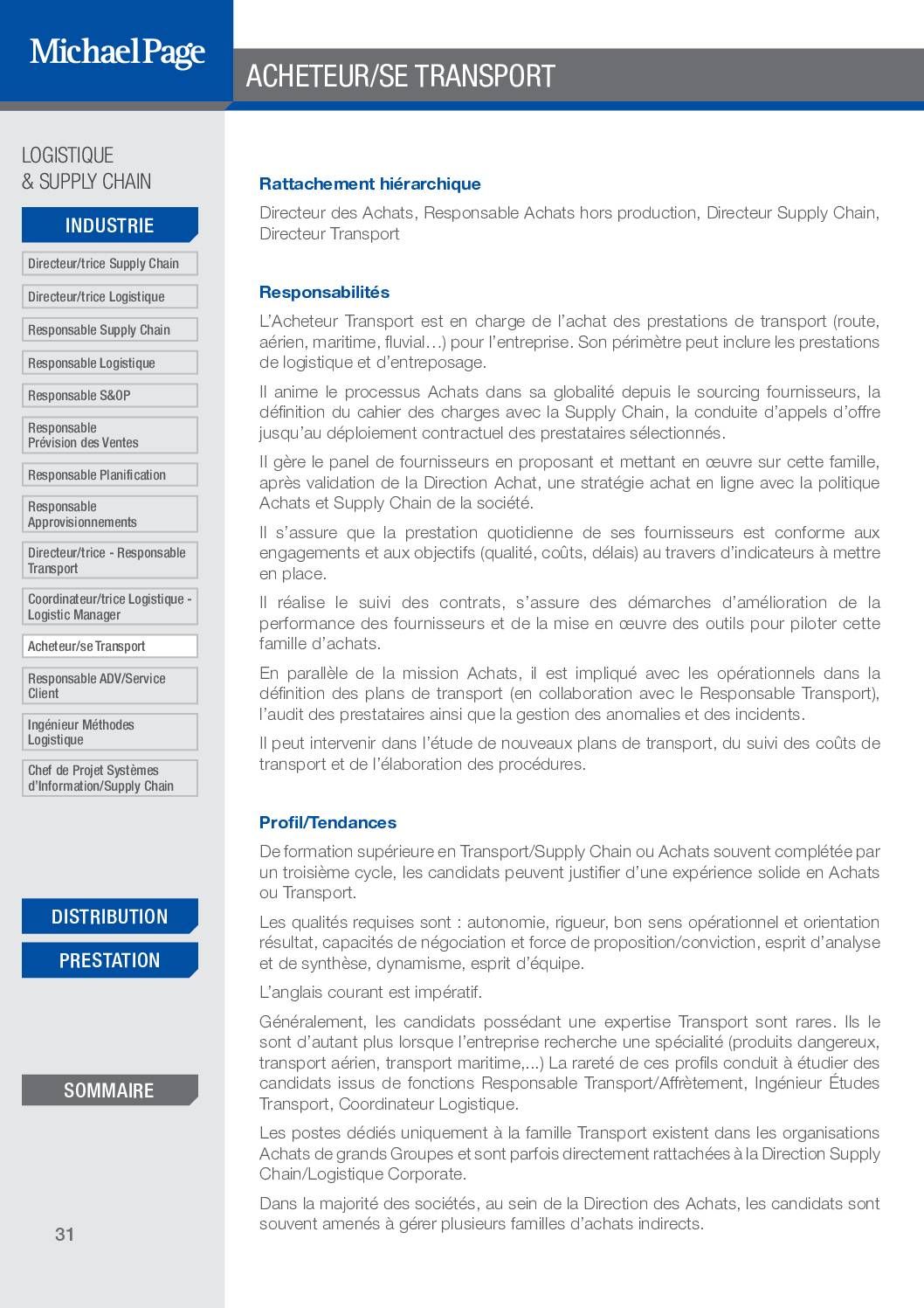 Acheteur, acheteuse Transport – Fiche métier