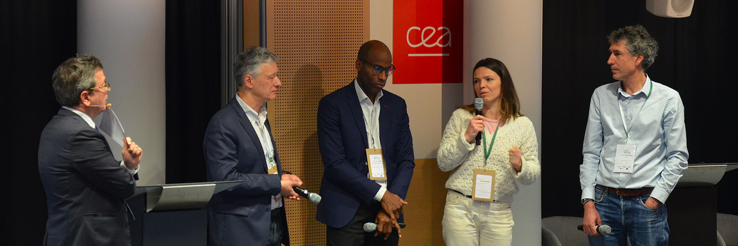 Sébastien Marie, associé BearingPoint, Florence Mazaud, directrice décarbonation Sightness, Arnaud de moissac président, DCbrain et Jérôme Bour, associé chez Newton Vaureal Consulting