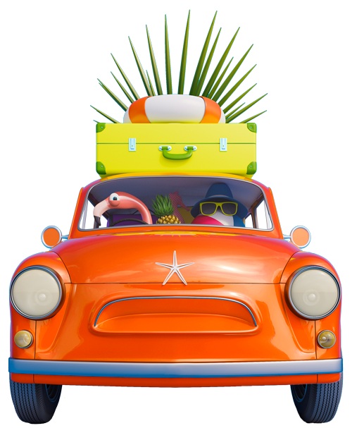 Voiture en direction des vacances