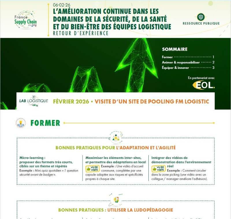 Fiche Sécurité, santé et Bien-être des équipes logistiques