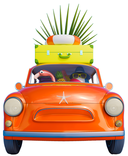 Voiture en direction des vacances